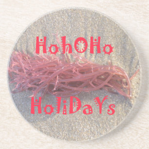 Santa HoHoHo Merry Christmas From Beach colors Underlägg Sandsten
