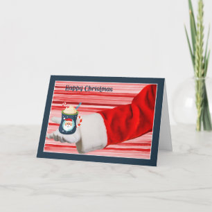 Santa Holding a Kindness Gift med Rand Kort