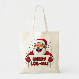 Santa Holding “MERRY LOL-MAS” Sign Tygkasse