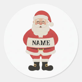Santa Holding Sign Sticker | Personalized Holiday  Runt Klistermärke