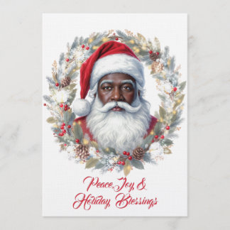 Santa Holiday Blessings Flat Card Inbjudningar