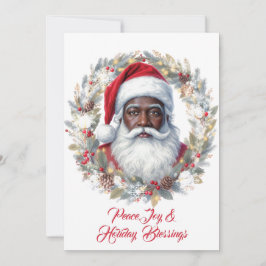 Santa Holiday Blessings Flat Card Julkort