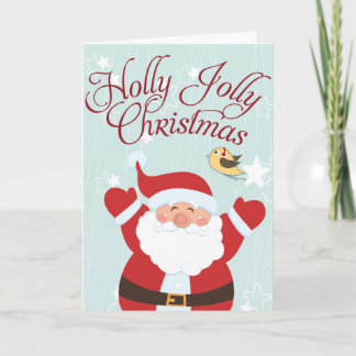Santa Holly Jolly-julkort Helgkort