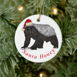 Santa Honey badger Funny Quote Julgransprydnad Keramik