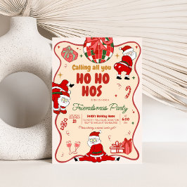 Santa Host Funny Friendsmas jul Party Inbjudningar