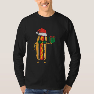 Santa Hotdog Funny Julafton PJs Food jul T Shirt