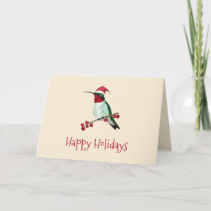 Santa Hummingbird Helgkort