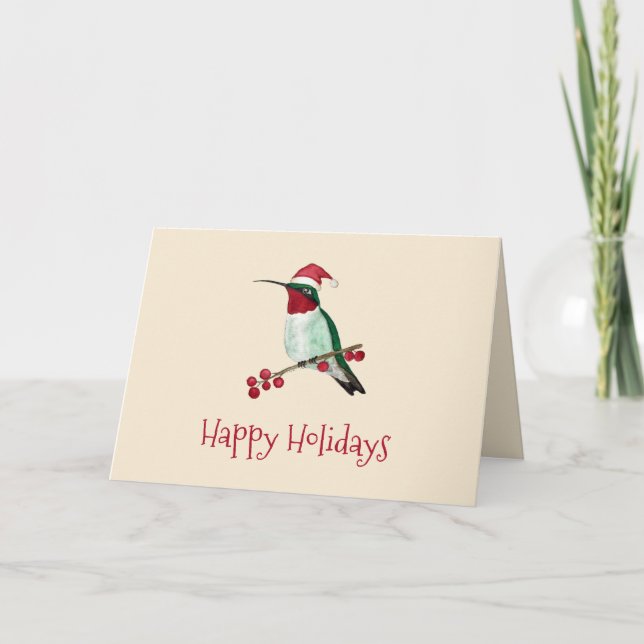Santa Hummingbird Helgkort (Framsida)