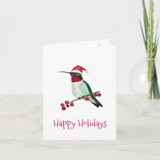 Santa Hummingbird Helgkort (Framsida)