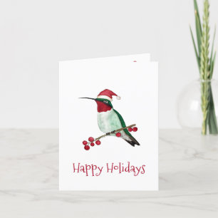 Santa Hummingbird Helgkort