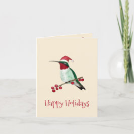 Santa Hummingbird Helgkort