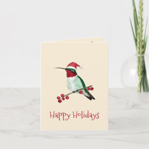 Santa Hummingbird Helgkort