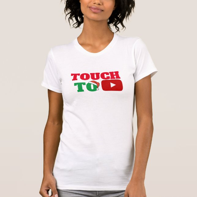Santa Humor Tee, Touch to play underbart jul T Shirt (Framsida)