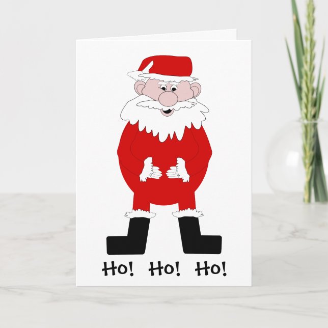 Santa humoristisk julkort helgkort (Framsida)