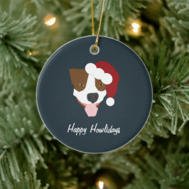Santa Hund - Anpassadet Julgransprydnad Keramik