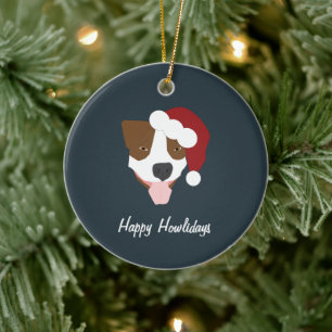 Santa Hund - Anpassadet Julgransprydnad Keramik
