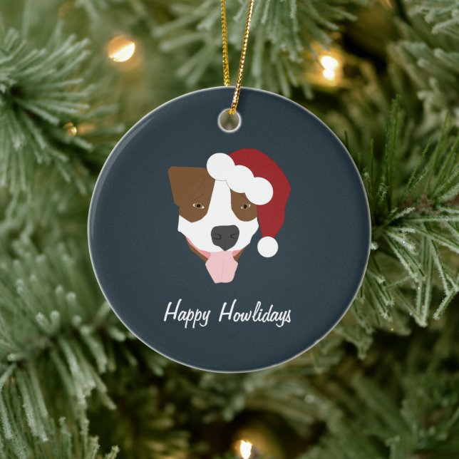 Santa Hund - Anpassadet Julgransprydnad Keramik (Träd)