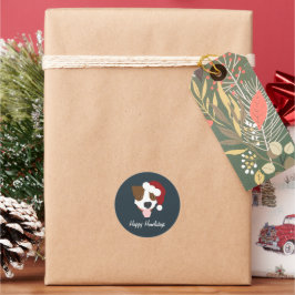 Santa Hund - Anpassadet Runt Klistermärke