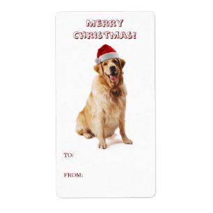 Santa Hund Gift-etikett Fraktsedel