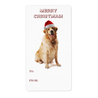 Santa Hund Gift-etikett Fraktsedel