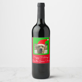 Santa Hund Helgdag 4Artie Vinflaska Etikett