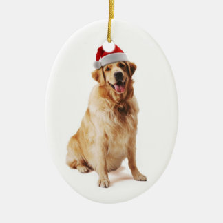 Santa Hund Julgransprydnad Keramik
