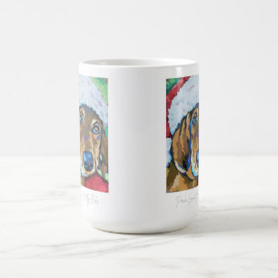 Santa Hund Peace, Kärlek och Belly Rubs-kaffet mug Kaffemugg