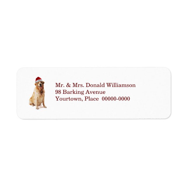 Santa Hund Return-adressetikett Returadress Etikett (Framsidan)
