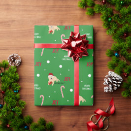 Santa Hundar Crabs Polkagrisars Gift Wrap Roll Presentpapper