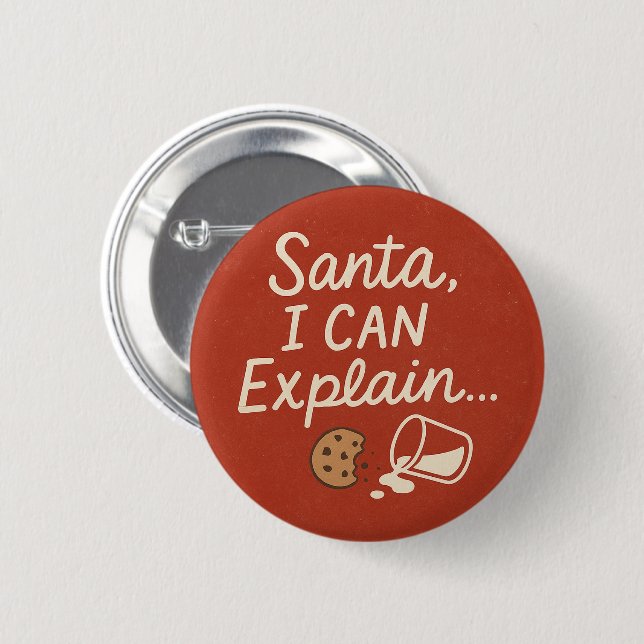 Santa, I Can Explain Funny Christmas Quote Knapp (Framsida & baksida)
