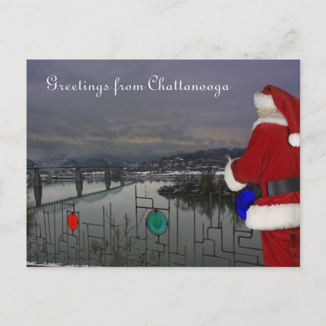 Santa i Chattanooga Helg Vykort (Framsida)