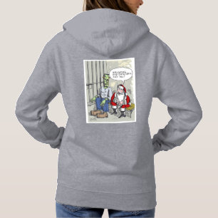 Santa i fängelse dam grå vivd hoodie bk t shirt