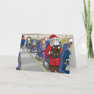 Santa i flygplanhälsningkort helgkort