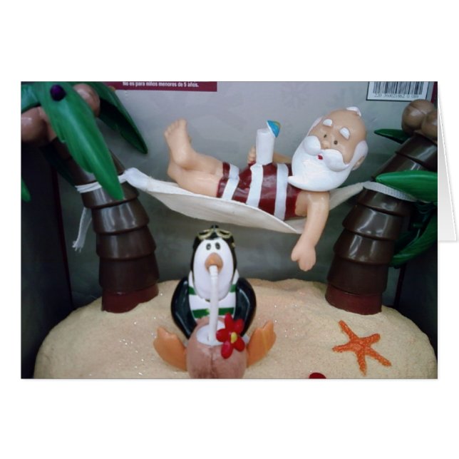 ***SANTA I HAMMOCK*** SAYS GOD JUL HÄLSNINGSKORT (Framsidan Horizontal)