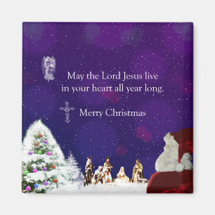 Santa i Nativity Magnet