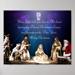 Santa i Nativity Poster