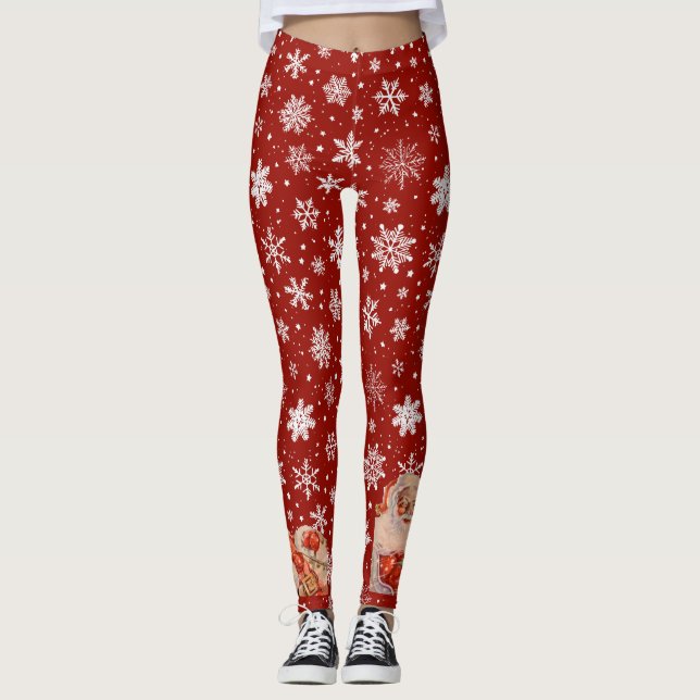 Santa i Snö Leggings (Framsida)