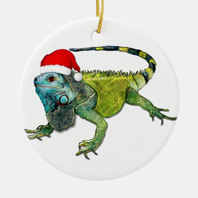 Santa Iguana Julgransprydnad Keramik (Framsidan)