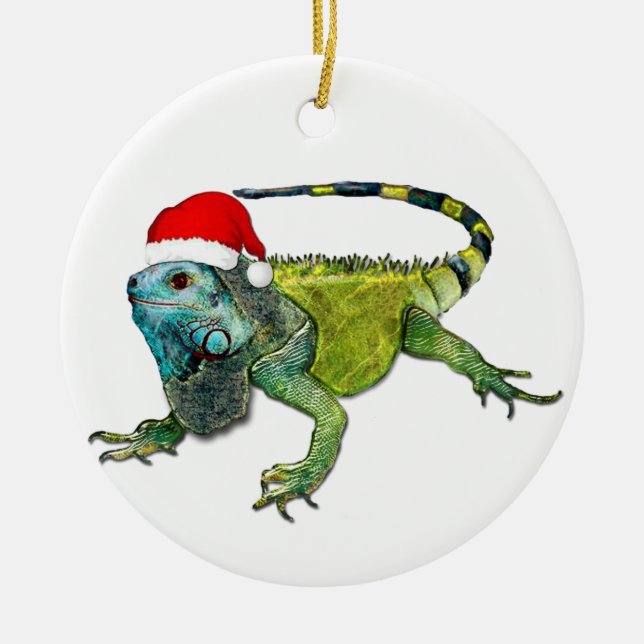 Santa Iguana Julgransprydnad Keramik (Framsidan)