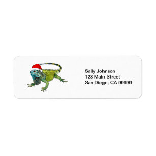 Santa Iguana Returadress Etikett