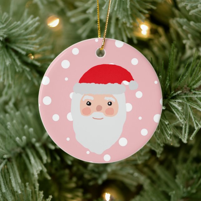 Santa Illustration Cheery Ceramic Ornament (Träd)