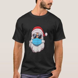 Santa in Ansikte Mask Shirt Manar Funny Merry Chri T