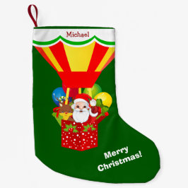 Santa in Balloon Personlig Liten Julstrumpa