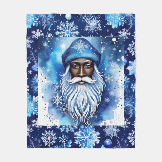 Santa in Blue Fleecefilt (Framsidan)