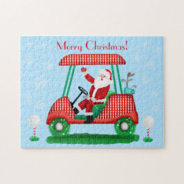 SANTA IN GOLF CART CHRISTMAS WITH SNÖFLINGOR PUSSEL