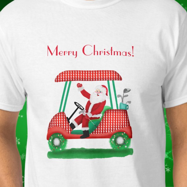 Santa In Golf Cart God jul T-Shirt (Skapare uppladdad)