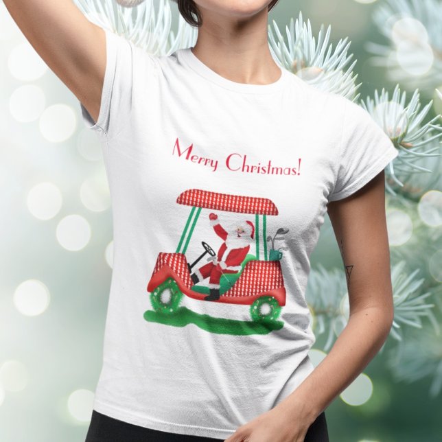 Santa In Golf Cart God jul T Shirt (Skapare uppladdad)
