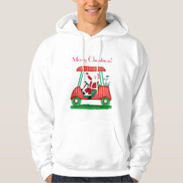 Santa In Golf Cart God jul T-Shirt Hoodie
