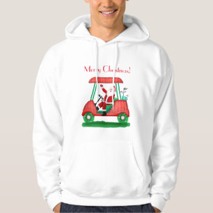 Santa In Golf Cart God jul T-Shirt Hoodie