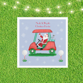 Santa In Golf Cart-julen Namn Pappersservett